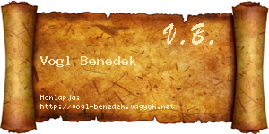 Vogl Benedek névjegykártya