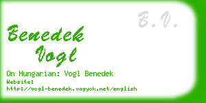 benedek vogl business card